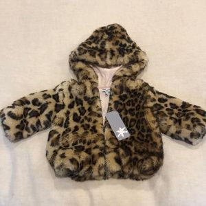 Splendid Baby Leopard Print Fur Jacket
